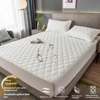 Matelas de lit pliable de luxe en microfibre imperméable matelassé compatible Simmons, anti-urine, antidérapant, anti-poussière, toutes saisons, lavable en machine
