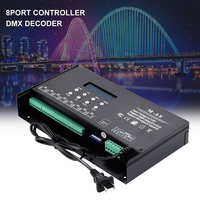 Contrôleur de pixels LED Aipin M-A8 8 ports en métal PWM Artnet DMX vers SPI avec prise en charge de la carte SD et console DMX512