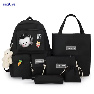 Hot Bán Dễ Thương Phim Hoạt Hình Không Thấm Nước Trường Ba Lô Đặt Cho Cô Gái Đại Học Sinh Viên Nút Đóng Cửa Loại Với Polyester Lót - Product Image 6