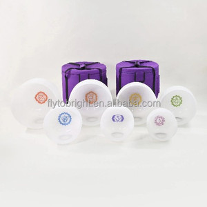 Cuencos Cantores de Cristal de Cuarzo, Juego de 7 Colores, de 6 a 14 Pulgadas, Música Curativa para Yoga y Terapia de Sonido - Product Image 1