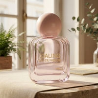 Vente en gros usine – Flacon de parfum en verre vide de luxe personnalisé avec pulvérisateur à pompe rose, 30 ml, 50 ml, 100 ml, avec bouchon supérieur en bois