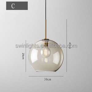Lustre nordique créatif personnalisé pour restaurant, style industriel moderne, simple, pour fenêtre de café, bar à une tête en verre - Product Image 4