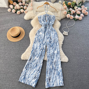<span class=keywords><strong>Mono</strong></span> <span class=keywords><strong>Largo</strong></span> de Verano Estilo <span class=keywords><strong>Playero</strong></span> con Cuello en V para Mujer, Sin Mangas, Cintura Alta, Encaje Floral, Casual - Product Image 5