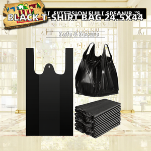 Sac en plastique à soufflets latéraux pour T-shirt - Noir PE imprimé en héliogravure Sécurité 24,5x44cm 13 microns - 3000 sacs/caisse - Product Image 2