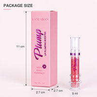 Gloss repulpant hydratant pour les lèvres, volume, marque privée, végétalien, imperméable, tube seringue, brillance miroir, 5ml pour kit de maquillage professionnel