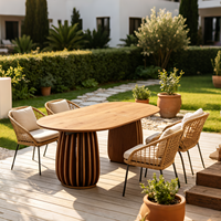 Table de salle à manger d'hôtel moderne avec design à panneaux et plateau extensible 1100-2100 mm, texture bois MDF, rail silencieux robuste