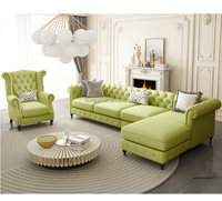 Ensemble de canapés de salon italiens modernes et luxueux canapé d'angle un deux trois mobilier d'usine en velours personnalisable