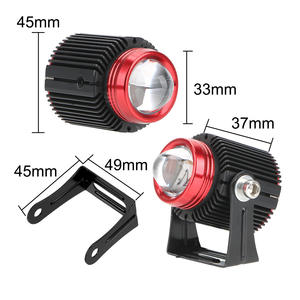 Faros LED para Motocicleta, 2 Piezas, Luces LED de Doble Color, Luz Alta y Baja, Universales, Pequeñas Luces de Cañón de Acero, Lámpara Auxiliar - Product Image 5
