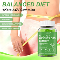 Bonbons gélifiés pour la perte de poids KETO+ACV pour adultes, antioxydant, contrôle du sucre, 60 gélifiés, soutien à la digestion de l'estomac, soutien du métabolisme, soutien immunitaire