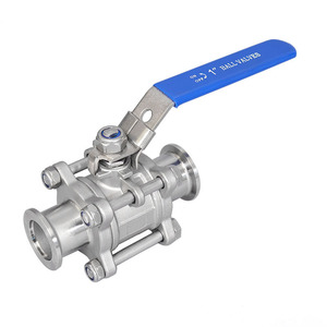 Robinet à bille en acier inoxydable 1/2 pouce fileté pour l'industrie du gaz avec poignée bleue - Product Image 2