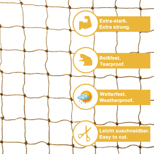 白ベージュのナイロン製安全ネット、建物の落下防止用、接着フック付き、植物や猫を保護 - Product Image 1