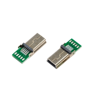 Conector USB Tipo B Mini de 10 Pines Macho con Placa PCB y Cable Soldado para Montaje
