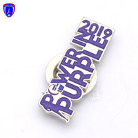 Badge en métal, artisanat, logo personnalisé avec puissance violet, 1 pièce