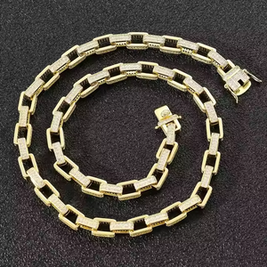 <b>Box</b> Shape Cuban <b>Chain</b> Necklace 925 Sterling <b>Silver</b> Moissanite Pass Diamond Unisex Bold Hip Hop Luxury Jewelry for Men Women - Product Image 5