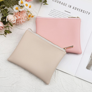 Nouveau design sac de rangement pour cartes à monnaie en cuir Pu avec fermeture à glissière sac personnalisé en cuir Pu porte-clés shopping <span class=keywords><strong>pochette</strong></span> à fermeture éclair - Product Image 4