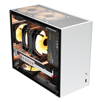 Boîtier Micro ATX en aluminium vertical pour jeux, avec fenêtre latérale, installation DIY, compatible MATX/DTX/ITX