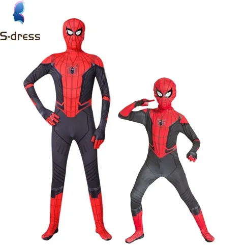 Amazon Offre Spéciale en gros Style Classique Meilleur Prix Cartoon Rouge Noir Vêtements Figura de Accion Anime Kids Spiderman Costume