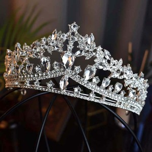 มงกุฎเจ้าหญิงทรงหยดน้ำสุดหรู ประดับคริสตัลสีขาวและเพชร สำหรับงานแต่งงาน วันเกิด และสตูดิโอถ่ายภาพ - Product Image 3