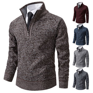 Corno a maniche lunghe in maglia da uomo inverno vecchi uomini d'affari uomo lavorato a maglia per tenere caldi i vestiti da uomo maglioni <span class=keywords><strong>Cardigan</strong></span> da uomo - Product Image 2