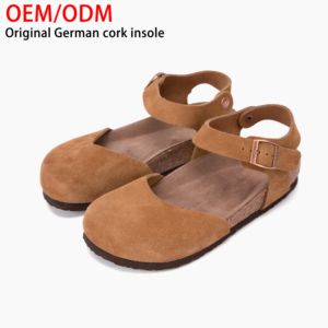 Birkenstocks Pantoufles en liège de style japonais pour femmes <span class=keywords><strong>Sandales</strong></span> légères en cuir de vachette à bout fermé Plate-forme Tendance de la mode Qualité allemande - Product Image 5