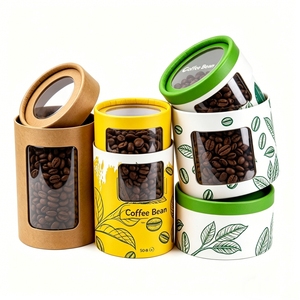 Tubos de Cartón Kraft Blancos con Logotipo Personalizado, Envases de Papel de Grado Alimenticio para Granos de Café, Latas con Tapa de Plástico para Té y Manualidades - Product Image 4