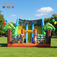 WINSUN Toboggan Gonflable Commercial Animaux de la Jungle Château Gonflable pour Enfants