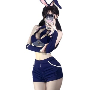 Costume d'Inspecteur Lapin Bleu Marine en Polyester pour Femme – Tenue de Jeu d'Été 2024 – Ensemble de Jeu de Rôle - Product Image 5