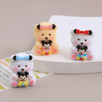 Mignon ours en résine écologique en trois dimensions, petit accessoire, cadeau d'affaires, ornements