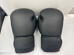 Gants de boxe en cuir PU noir, fermeture Velcro sur tous les doigts, gants d'entraînement pour adultes, unisexe, gants de boxe pour arts martiaux - Product Image 4