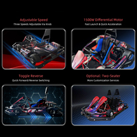 Go Kart Eléctrico para Adultos y Adolescentes, 1500W, 72V, Asiento Individual, Kart de Carreras con Derrape, 45km/h
