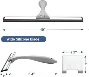 Nettoyeur multi-surfaces avec crochet de suspension intégré pour le nettoyage des portes de douche, des miroirs, des carreaux, des fenêtres et des vitres automobiles - Product Image 1