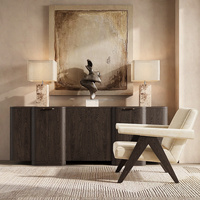 Buffet FERLY moderne en bois massif, armoire de rangement de luxe à 4 portes pour salle à manger, salon, villa