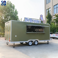 Remolque Móvil de Helados y Postres, Camión de Comida Totalmente Equipado, Carrito de Concesiones para Venta en Fiestas en la Playa, Festivales y Eventos
