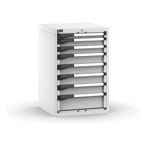 Fami Master Cajonera de encimera de 8 cajones, gris, extensión ajustable, 561x573x850mm - Product Image 1