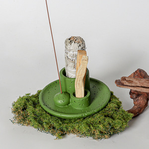 Nouveau Porte-Bougie Cylindrique en Pierre de Ciment, Trois Usages : Contenant en Bois Sacré Péruvien, Base de Décoration Intérieure, Plateau à Parfum - Product Image 4