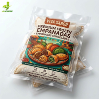 Sacs d'emballage en plastique de qualité alimentaire imprimés sur mesure pour empanadas congelées, viande, pâtisserie, sachet sous vide à trois côtés scellés
