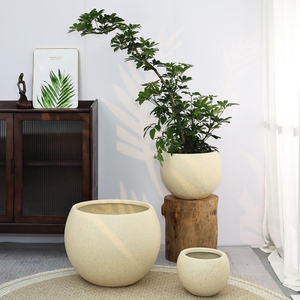 Maceta <span class=keywords><strong>de</strong></span> <span class=keywords><strong>Barro</strong></span> y Cemento Hecha a Mano, Estilo Nórdico Artístico Antiguo, para Plantas Verdes <span class=keywords><strong>de</strong></span> Interior/Exterior - Product Image 1