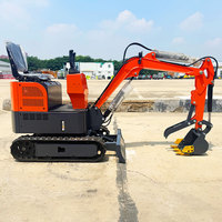 Mini-excavatrice 1,2 tonne à chenilles en caoutchouc, directement de l'usine, abordable, pour jardinage