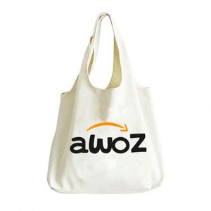 Bolsa de Compras Ecológica Personalizada de 12 oz, Bolsa de Lona Beige Reutilizable con Asa Creativa y Logotipo Impreso - Product Image 2