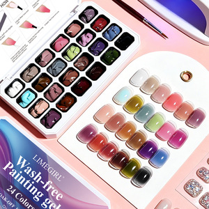 Kit de 24 Gels Solides pour Ongles, Multicolores, Effet Dégradé Blush, Gel de Peinture UV LED pour Nail Art DIY Transfrontalier, Vente en Gros - Product Image 3