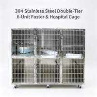 Cage d'hospitalisation et d'adaptation pour animaux en acier inoxydable de qualité médicale professionnelle, cage multi-compartiments pour animaux de compagnie