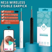 Nettoyeur d'oreilles intelligent sans fil avec caméra, otoscope, outil de suppression de cérumen, endoscope auriculaire Bluetooth, kit de nettoyage pour Android et iOS