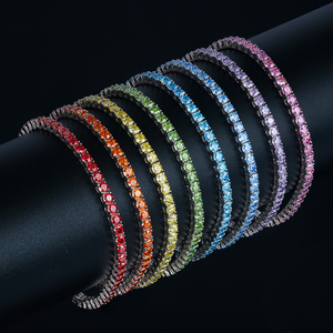 Rainbow Hand Chain 925 Sterling Silver Gra Certified 2-3mm Iced Out Round Brilliant Cut Vvs Moissante Jewelry Fashion <b>Bracelet</b> - Product Image 1