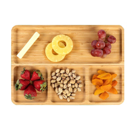 Plateau de service écologique en bambou pour le thé, les fruits, le dîner, les bonbons