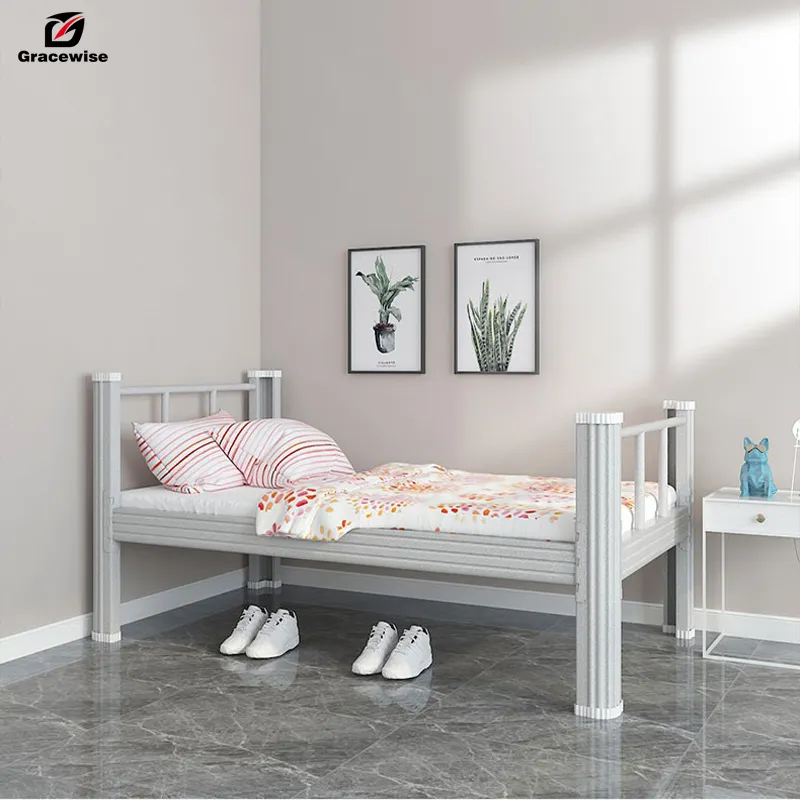 Gracewise prezzo all'ingrosso a buon mercato Heavy Duty Metal Hotel Steel personalizzato casa appartamento mobili casa letto singolo