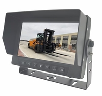 Système de stationnement avec moniteur HD à quatre vues de 7 pouces | Afficheur de tension large plage 12-36V pour chariot élévateur, excavatrice, grue, camion, bus – Entrée M12 pour la sécurité