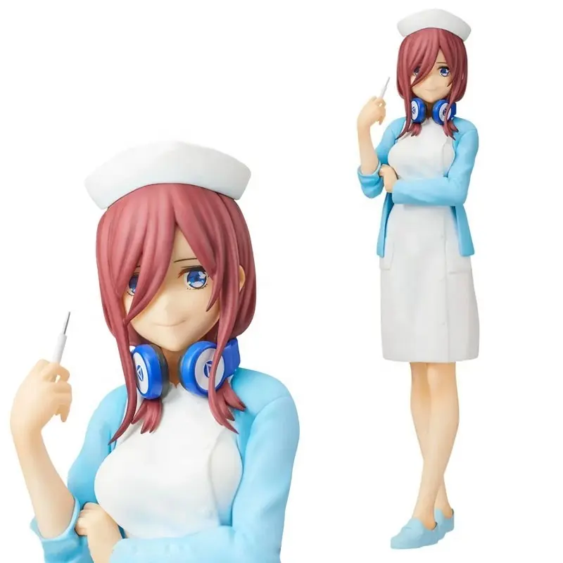 19CM Os Quíntuplos Quintessential Anime Figura Enfermeira Outfit Dress Up Nakano Miku Figura Modelo Cosplay Modelo Toy Boneca Estatueta
