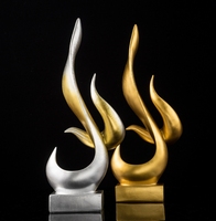 Moderne Abstrait Flamme Résine Sculpture Figure Bureau Étude Meubles Décoration Cadeau Résine Artisanat pour La Maison