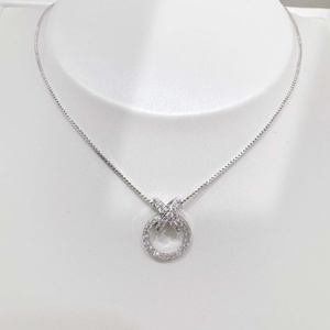 OEM plata 925 sterling Silver bridal Circle Design pendant <b>necklace</b> Geometric Everyday Wear With zircon fashion woman <b>necklaces</b> - Product Image 1