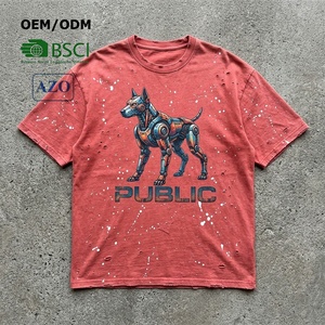 Blanks Custom Acid <b>Wash</b> Distressed Oversized High Quality Tee Street Styles Vintage <b>Wash</b> 240GSM Paint Digital Print T-Shirt Mens - Product Image 1